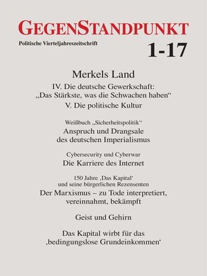 cover image of GegenStandpunkt 1-17